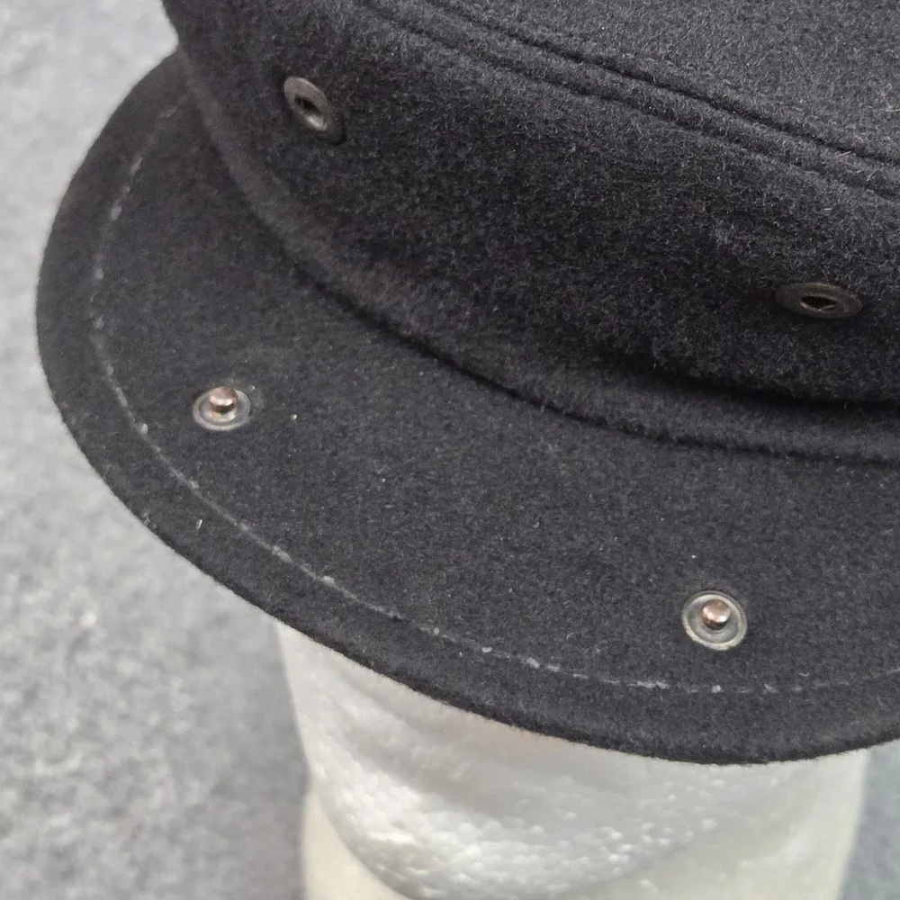 Italian Newsboy Hat 100% Cashmere Mens 7 3/8 Black Flat Cap Driver Hat Old Money